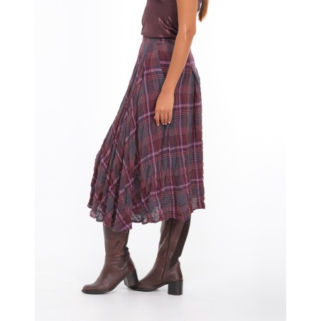 Jupe longue évasée prune Manon