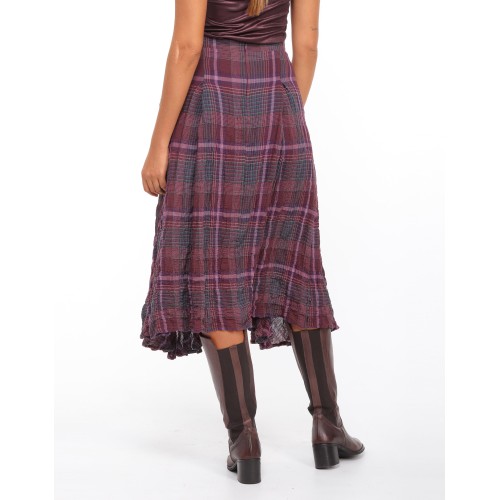 Jupe longue évasée prune Manon