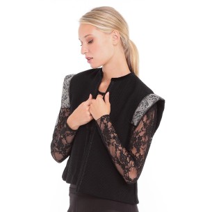 Black wool vest King