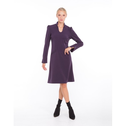 Robe en crêpe violet Léanor