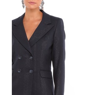 Midnight blue double-breasted jacket Livia