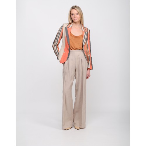 Nicole wide-leg pleated trousers