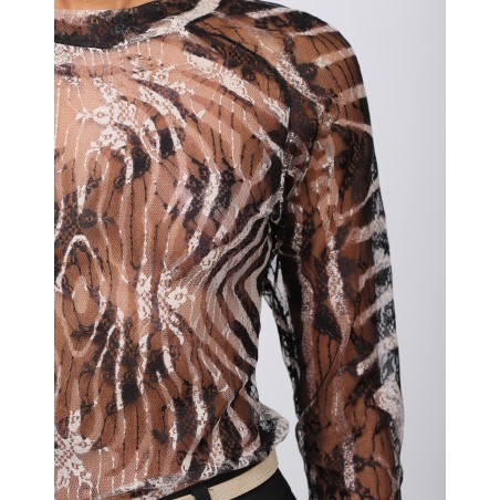 Carla printed lace top