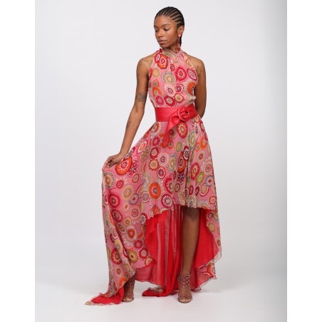 Rossella long dress with train