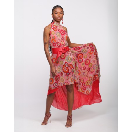 Rossella long dress with train