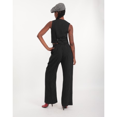 Verusca striped crepe wide pants
