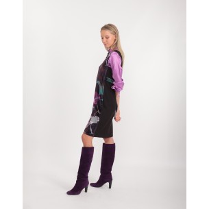 Robe droite en velours imprimé Elodie 2