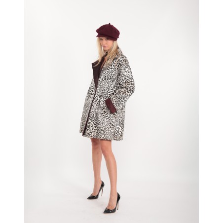 Leslie leopard silk trench coat