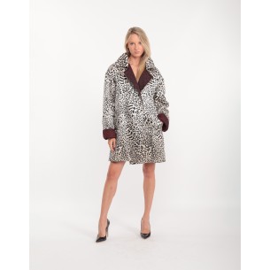 Leslie leopard silk trench coat