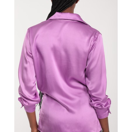 Leila mauve satin blouse