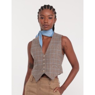 Ada Plaid Cropped Vest