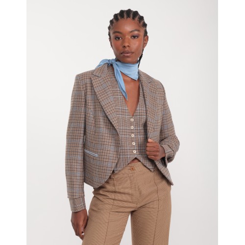 Gilet court à carreaux Ada Gilet court à carreaux Ada