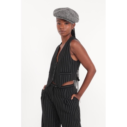 Gilet court rayé Ada