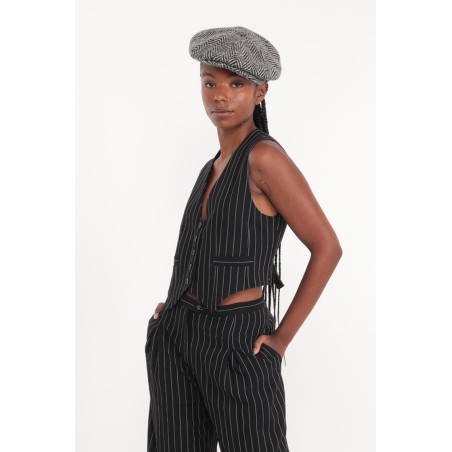 Gilet court rayé Ada