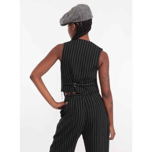 Gilet court rayé Ada