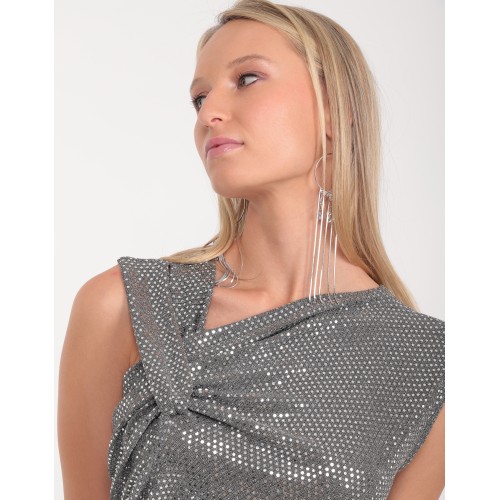 Robe Léa en paillettes argent