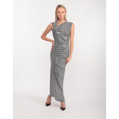 Robe Léa en paillettes argent