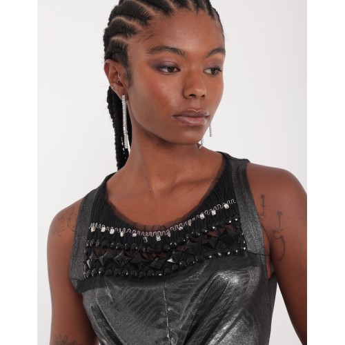 Robe  en jersey argent Arielle