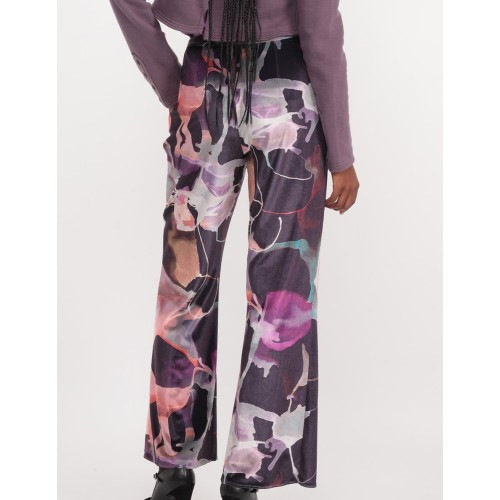 Ivana printed velvet trumpet trousers Ivana printed velvet trumpet trousers