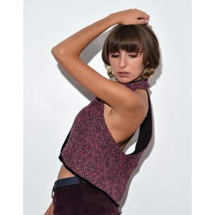 Gilet en maille prune Lili 2