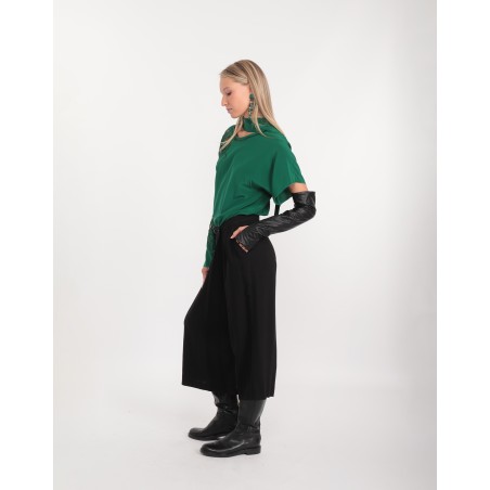 Blouse Cristale en soie verte