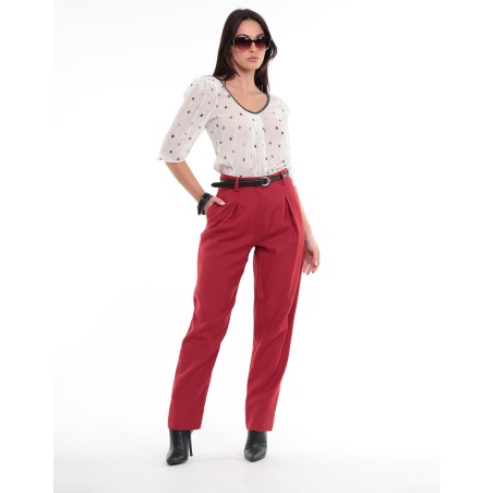 Magda pleated muselin top