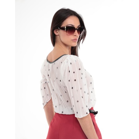 Magda pleated muselin top