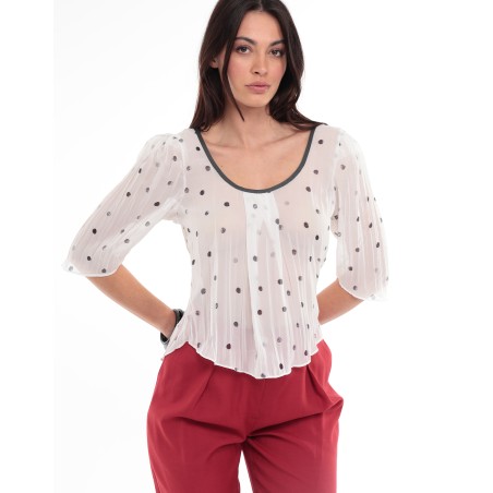 Magda pleated muselin top