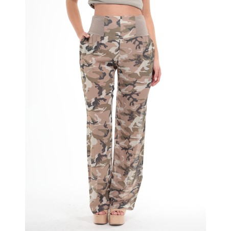 Anie print chiffon trousers