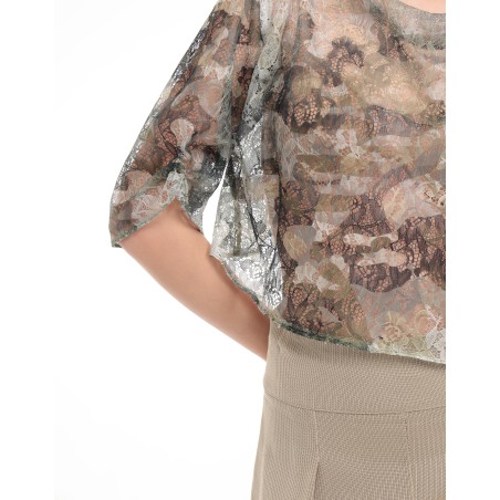 Haut dentelle vert Angelica