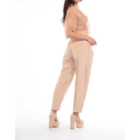 Haut en dentelle rose Angelica