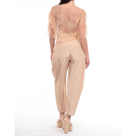 Haut en dentelle rose Angelica