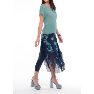 Blue printed long skirt Elia 2
