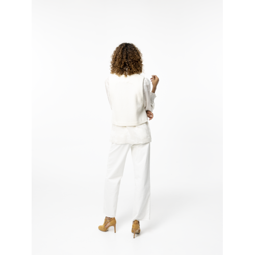 Gilet en laine ivoire Kira