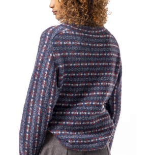 Carla blue wool jacquard jumper 2