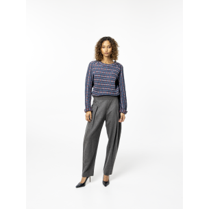 Carla blue wool jacquard jumper