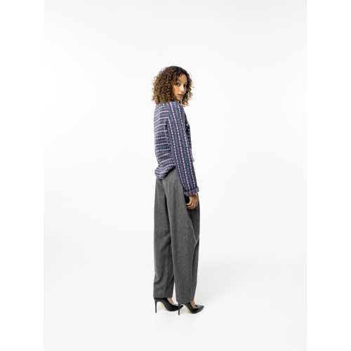 Carla blue wool jacquard jumper Carla blue wool jacquard jumper