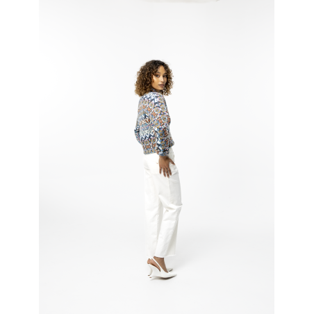 Cardigan jacquard  Blanche