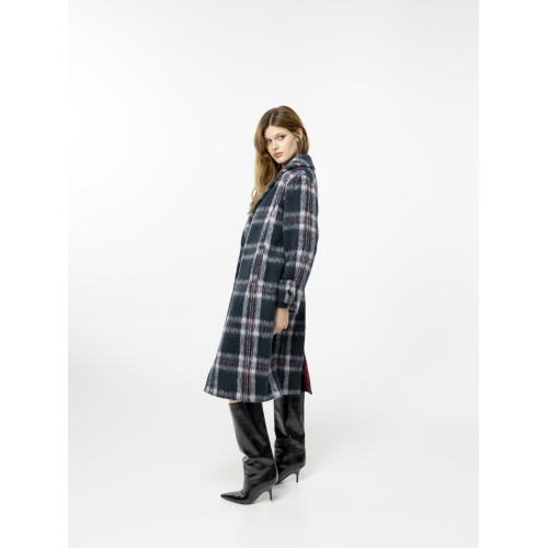 Manteau long à carreaux Lio Manteau long à carreaux Lio