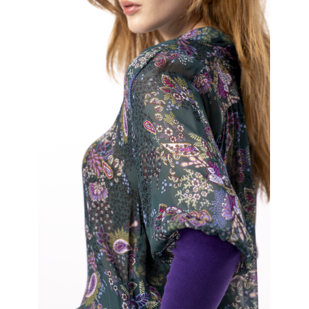 Iris printed muslin blouse