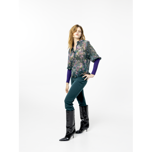 Iris printed muslin blouse