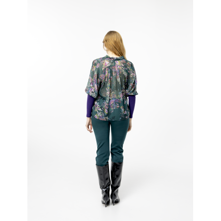 Iris printed muslin blouse