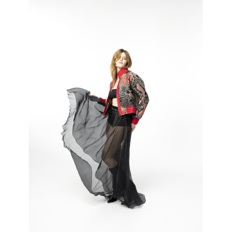 Blouson en brocard de soie Gianna