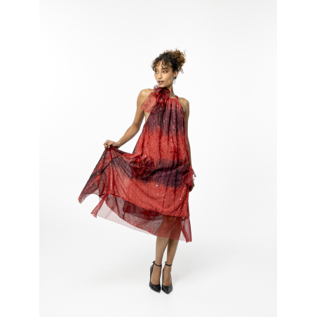 Robe midi Ciara rouge