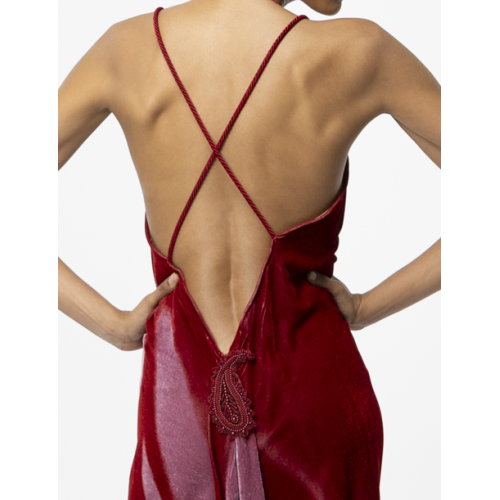 Robe à traine en velours Valeria