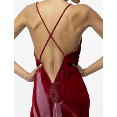 Robe à traine en velours Valeria