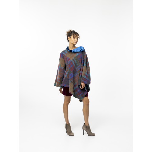 Poncho tartan Ambra