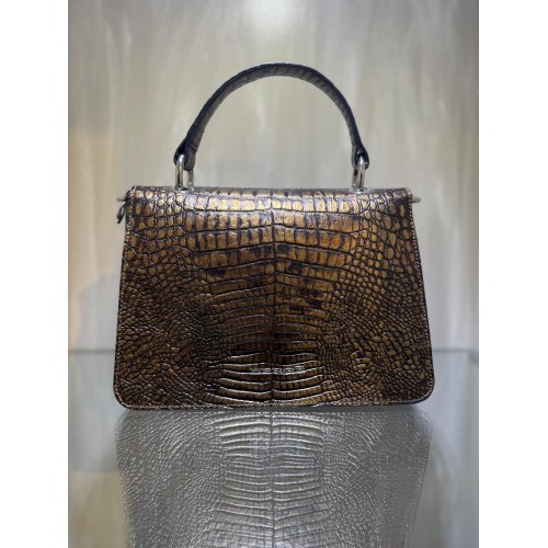 Megan bronze leather handbag