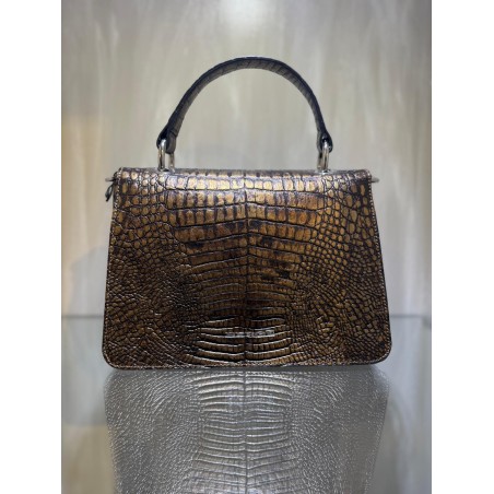 Megan bronze leather handbag