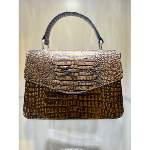 Megan bronze leather handbag